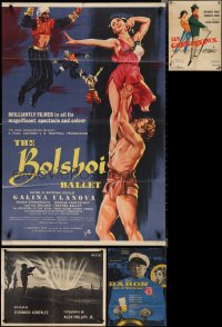 1x0599 LOT OF 5 FOLDED US & NON-US POSTERS 1940s-1960s a variety of cool movie images!