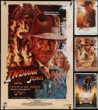 1x1073 LOT OF 6 UNFOLDED SINGLE-SIDED MOSTLY 27X40 INDIANA JONES ONE-SHEETS 1980s-1990s cool!