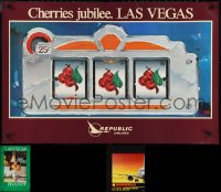 1x1005 LOT OF 3 UNFOLDED LAS VEGAS TRAVEL POSTERS 1970s-1980s cool gambling images & more!