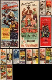 1x0822 LOT OF 15 FORMERLY FOLDED COWBOY WESTERN INSERTS 1940s-1970s a variety of movie images!