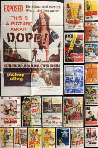 1x0233 LOT OF 56 FOLDED ONE-SHEETS 1940s-1970s great images from a variety of different movies!