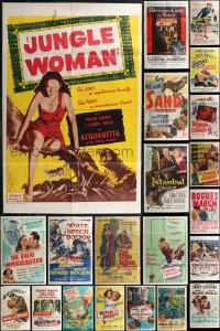 1x0243 LOT OF 37 FOLDED ONE-SHEETS 1930s-1960s great images from a variety of different movies!