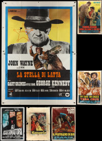 1x0183 LOT OF 9 FOLDED ITALIAN TWO-PANELS 1950s-1970s great images from a variety of movies!