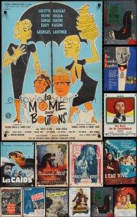 1x0992 LOT OF 14 FORMERLY FOLDED FRENCH 23X32 POSTERS 1950s-1970s a variety of movie images!