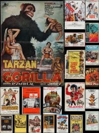 1x0596 LOT OF 25 FOLDED NON-US POSTERS 1960s-1980s great images from a variety of different movies!