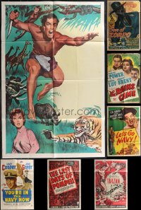 1x0278 LOT OF 8 FOLDED ONE-SHEETS 1930s-1950s great images from a variety of different movies!