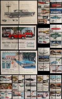 1x0550 LOT OF 35 2-PAGE CAR MAGAZINE ADS 1950s-1960s Oldsmobile, Chrysler, Chevrolet, Ford & more!