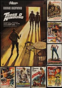 1x0465 LOT OF 12 FOLDED COWBOY WESTERN SPANISH POSTERS 1960s-1970s cool different artwork!