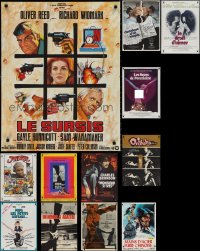 1x1002 LOT OF 12 FORMERLY FOLDED FRENCH 23X32 POSTERS 1960s-1970s a variety of cool movie images!