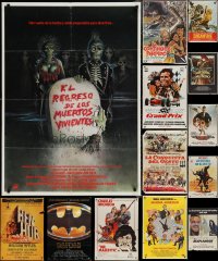 1x0943 LOT OF 15 FORMERLY FOLDED SPANISH POSTERS 1960s-1980s a variety of cool movie images!