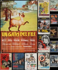 1x0945 LOT OF 13 FORMERLY FOLDED SPANISH POSTERS 1950s-1990s a variety of cool movie images!