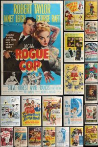 1x0241 LOT OF 44 FOLDED ONE-SHEETS 1940s-1960s great images from a variety of different movies!