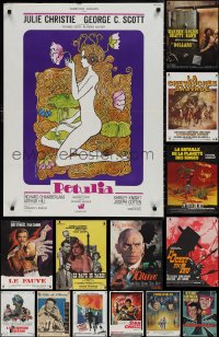 1x0998 LOT OF 17 FORMERLY FOLDED FRENCH 23X32 POSTERS 1970s-1980s a variety of cool movie images!