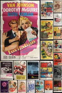 1x0216 LOT OF 80 FOLDED ONE-SHEETS 1940s-1970s great images from a variety of different movies!