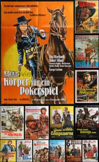 1x0481 LOT OF 17 FOLDED COWBOY WESTERN GERMAN A1 POSTERS 1960s-1970s cool movie images!