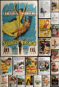 1x0201 LOT OF 119 FOLDED ONE-SHEETS 1950s-1970s great images from a variety of different movies!