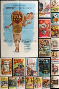 1x0238 LOT OF 47 FOLDED ONE-SHEETS 1940s-1950s great images from a variety of different movies!