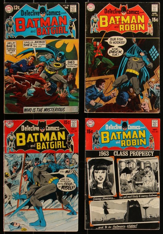 : 1x0745 LOT OF 12 DETECTIVE COMICS BATMAN COMIC BOOKS 1960s  Robin & Batgirl, mostly 15 cent covers!