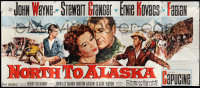 1y0001 NORTH TO ALASKA 24sh 1960 different montage art of John Wayne & Capucine in the Yukon, rare!