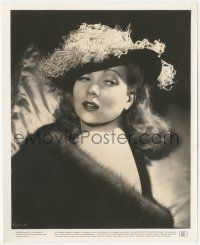 1y1813 ANN SOTHERN 8.25x10 still 1940 head & shoulders portrait in feathered hat & fur coat!