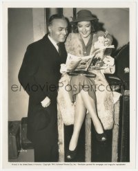 1y1822 BACK STREET candid 8x10 still 1941 Charles Boyer & Nell O'Day reading New Yorker on set!
