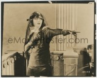 1y1842 CHEAT 8x10 still 1923 great close up of Pola Negri pointing & wearing veiled hat & gloves!