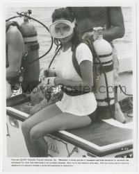 1y1870 DEEP 8x10 still 1977 sexiest Jacqueline Bisset in see-through white T-shirt & scuba gear!