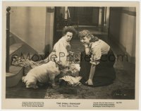1y2077 SPIRAL STAIRCASE 8x10.25 still 1946 Dorothy McGuire & Elsa Lanchester on floor with bulldog!