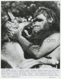 1y2106 TROG 7.5x9.75 still 1970 German shepherd dog & wacky troglodyte fight to the death!