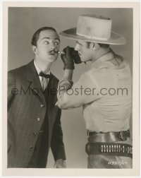 1y2111 VANISHING PIONEER candid 8x10 still 1928 Jack Holt takes pliers to William Powell's mustache!