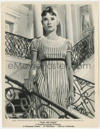 1y2117 WAR & PEACE 8x10.25 still 1956 great c/u of Audrey Hepburn as Natasha Rostova on stairs!