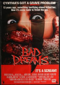 1y1391 BAD DREAMS Aust 1sh 1988 something terrifying with knife grabbing Cynthia by the mouth