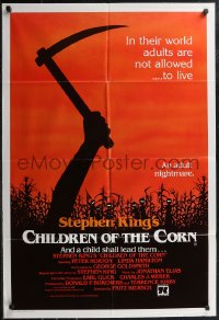1y1394 CHILDREN OF THE CORN Aust 1sh 1983 Stephen King horror, and a child shall lead them!