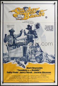 1y1420 SMOKEY & THE BANDIT Aust 1sh 1977 art of Burt Reynolds, Sally Field & Jackie Gleason by Solie!