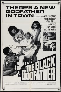 1y0605 BLACK GODFATHER 1sh R1970s the FBI, foxy chicks and the Mafia want his body!