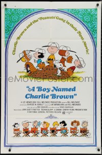 1y0613 BOY NAMED CHARLIE BROWN 1sh 1969 Snoopy sleeping on his dog house, Charles Schulz!