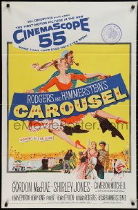 1y0618 CAROUSEL 1sh 1956 Shirley Jones, Gordon MacRae, Rodgers & Hammerstein musical!