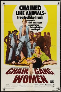 1y0624 CHAIN GANG WOMEN 1sh 1971 Michael Stearns, Robert Lott, Barbara Mills, chained like animals!