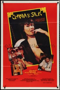 1y0629 CHINA & SILK video/theatrical 1sh 1984 she exists only for smuggling, murder, money & sex!