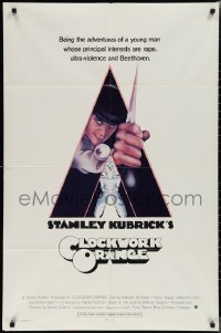 1y0634 CLOCKWORK ORANGE int'l 1sh 1972 Stanley Kubrick classic, Castle art of Malcolm McDowell