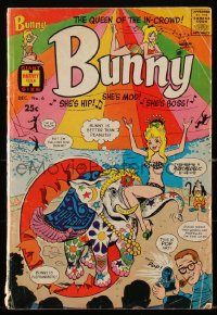 1y0374 BUNNY comic book December 1968 64-page giant Harvey teen issue, she's a teen fashion model!