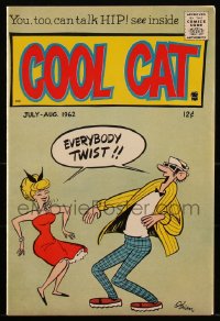 1y0377 COOL CAT #2 comic book August 1962 You, too, can talk HIP, everybody twist cover!