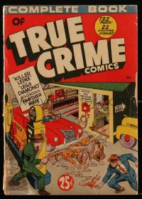 1y0379 CRIME DOES NOT PAY comic book 1940s 132 pages rebound as Complete Book of True Crime Comics!