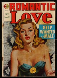 1y0426 ROMANTIC LOVE #9 comic book January 1952 art by Everett Raymond Kinstler, Help Wanted - Male!