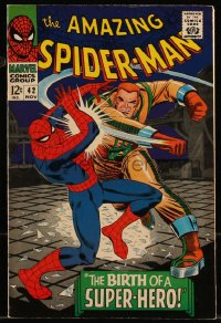 1y0487 SPIDER-MAN #42 comic book November 1966 The Birth of a Super-Hero by John Romita!