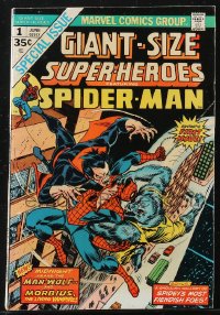 1y0490 SPIDER-MAN Giant-Size Super-Heroes #1 comic book June 1974 cover by Gil Kane & John Romita!