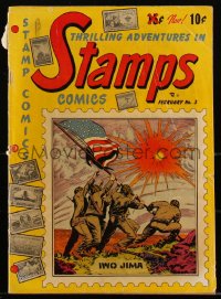 1y0433 STAMPS COMICS #3 comic book February 1952 Harry Harrison art, thrilling adventures in stamps!