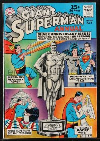 1y0522 SUPERMAN #7 comic book Summer 1963 annual with reprinted stories, cover art by Curt Swan!