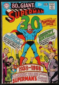 1y0521 SUPERMAN #207 comic book June 1968 30th anniversary cover by Neal Adams, pencils by Curt Swan!