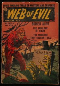 1y0466 WEB OF EVIL #11 comic book February 1954 pre-code art by Charles Nicholas, Jack Cole & more!